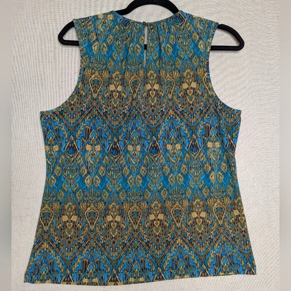 ​Chaps Ikat Print Keyhole Blouse - XL - Picture 4 of 11